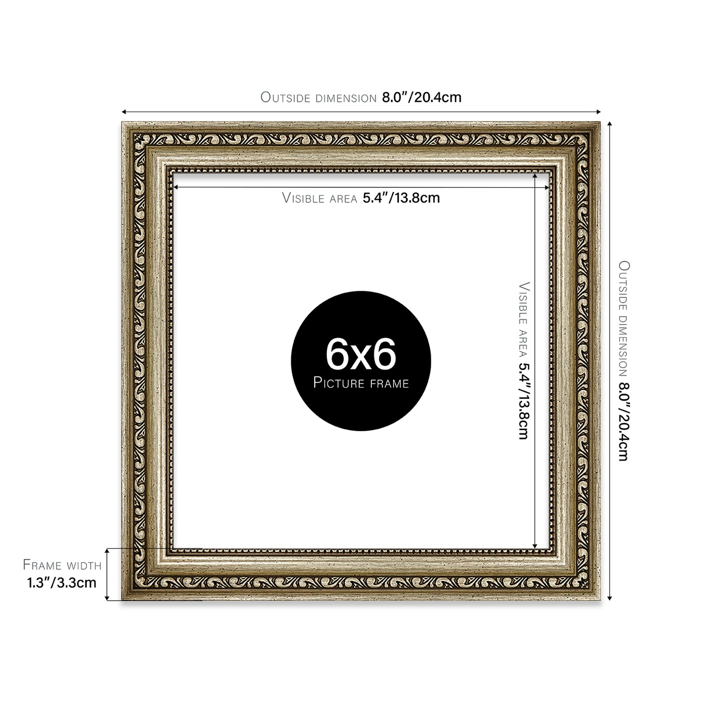 Champagne Ornate Picture Frame 33mm Edge