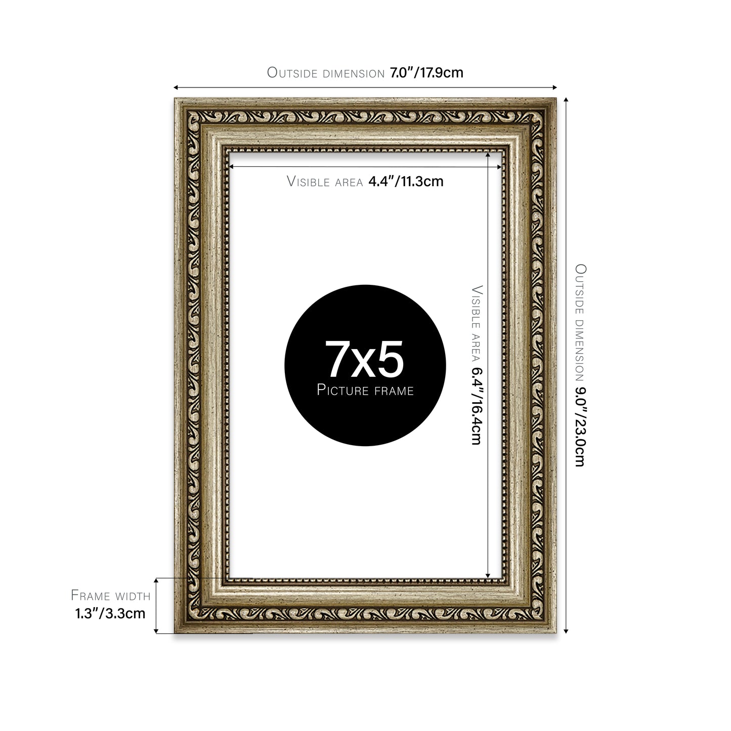 Champagne Ornate Picture Frame 33mm Edge