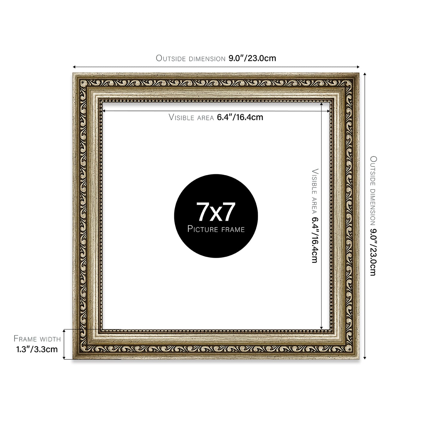 Champagne Ornate Picture Frame 33mm Edge