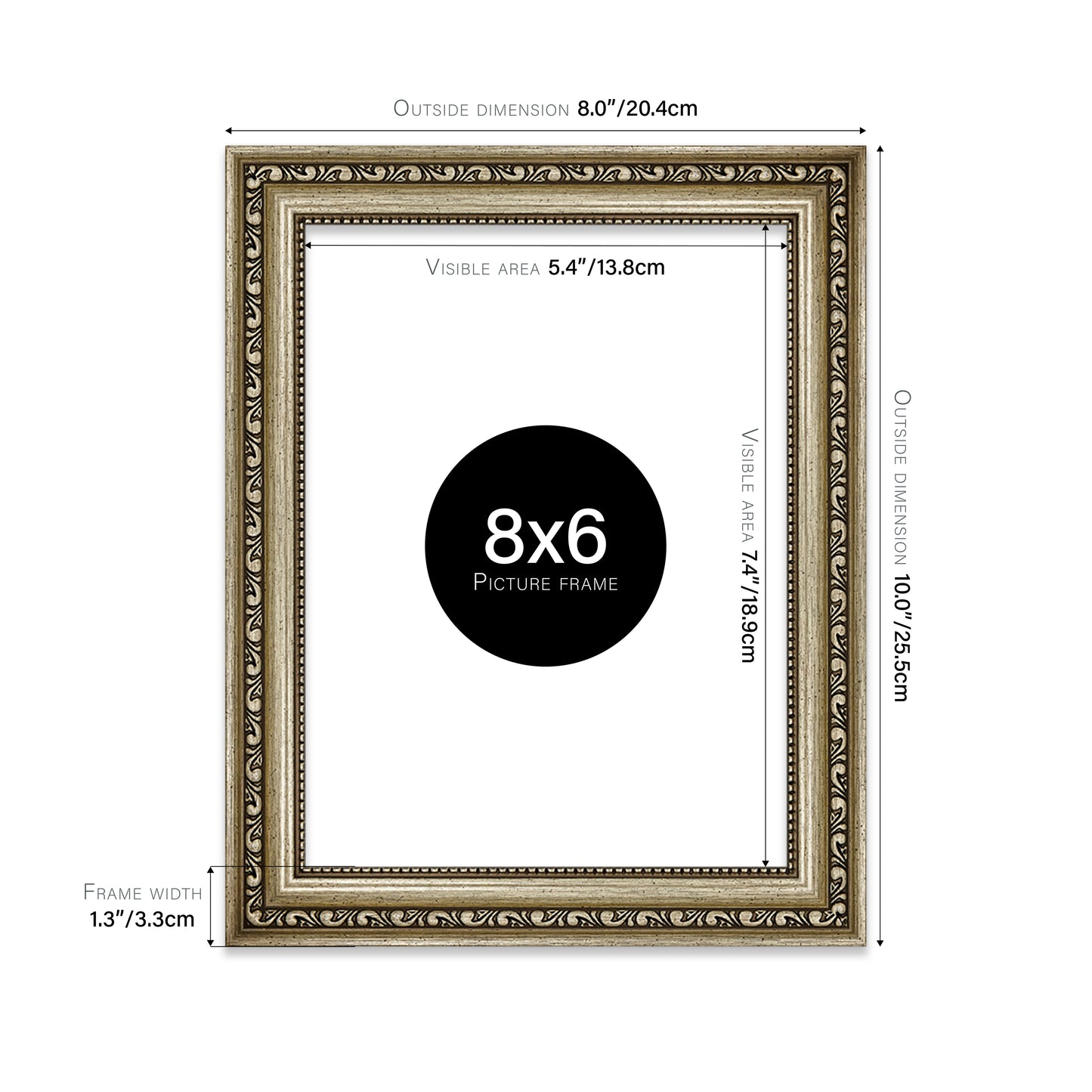 Champagne Ornate Picture Frame 33mm Edge