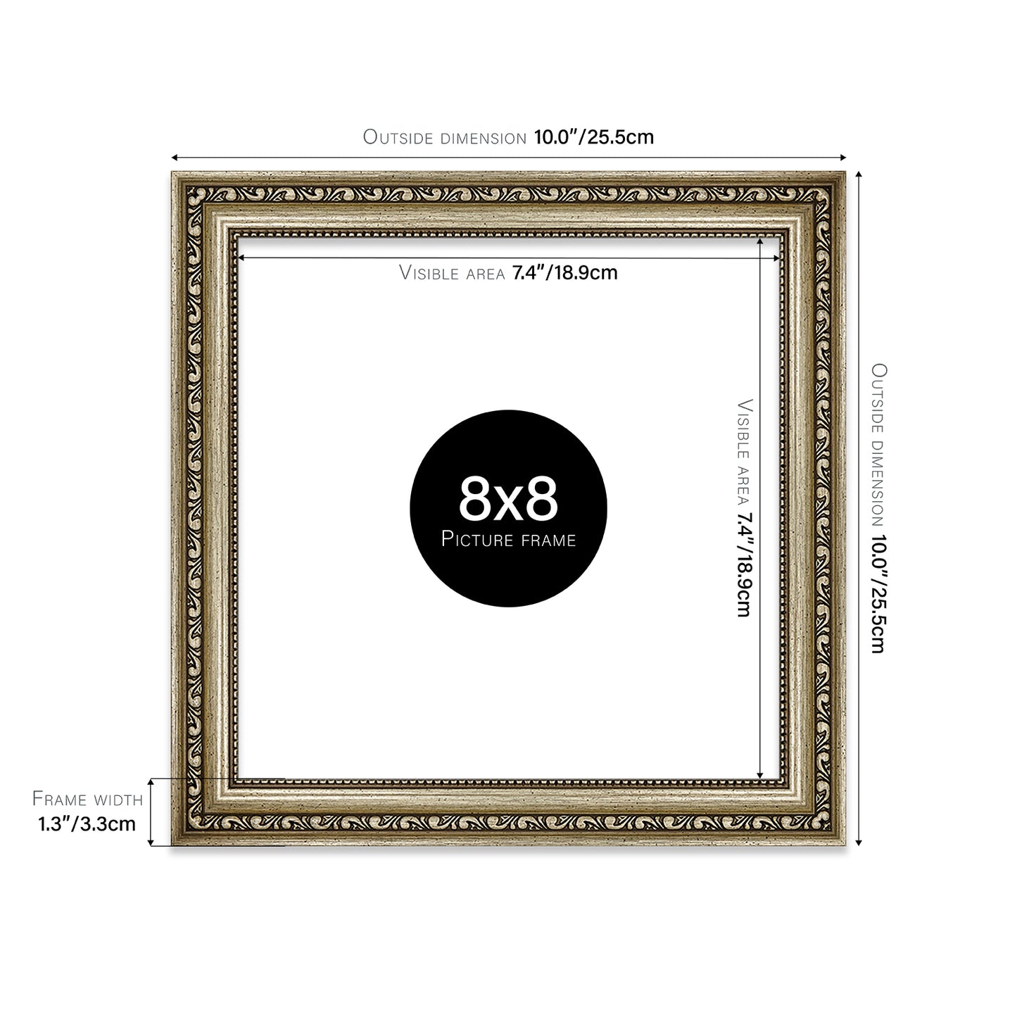 Champagne Ornate Picture Frame 33mm Edge