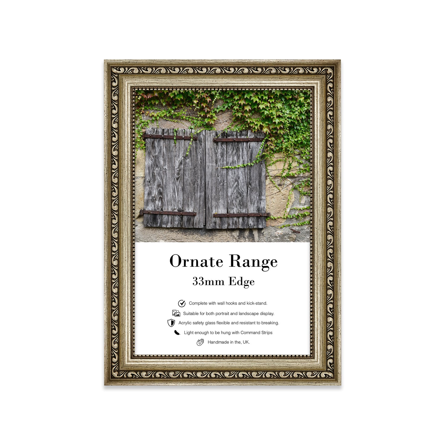 Champagne Ornate Picture Frame 33mm Edge