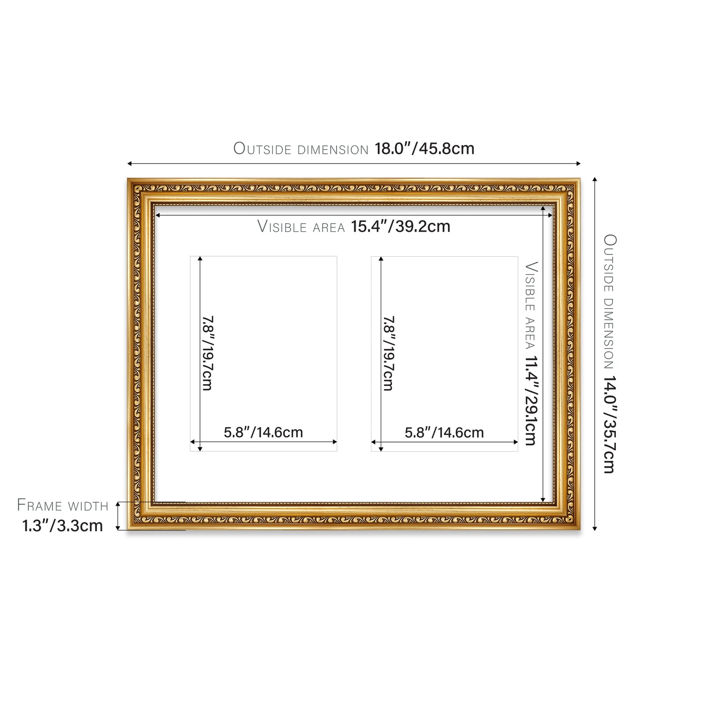 Gold Ornate Picture Frame 33mm Edge