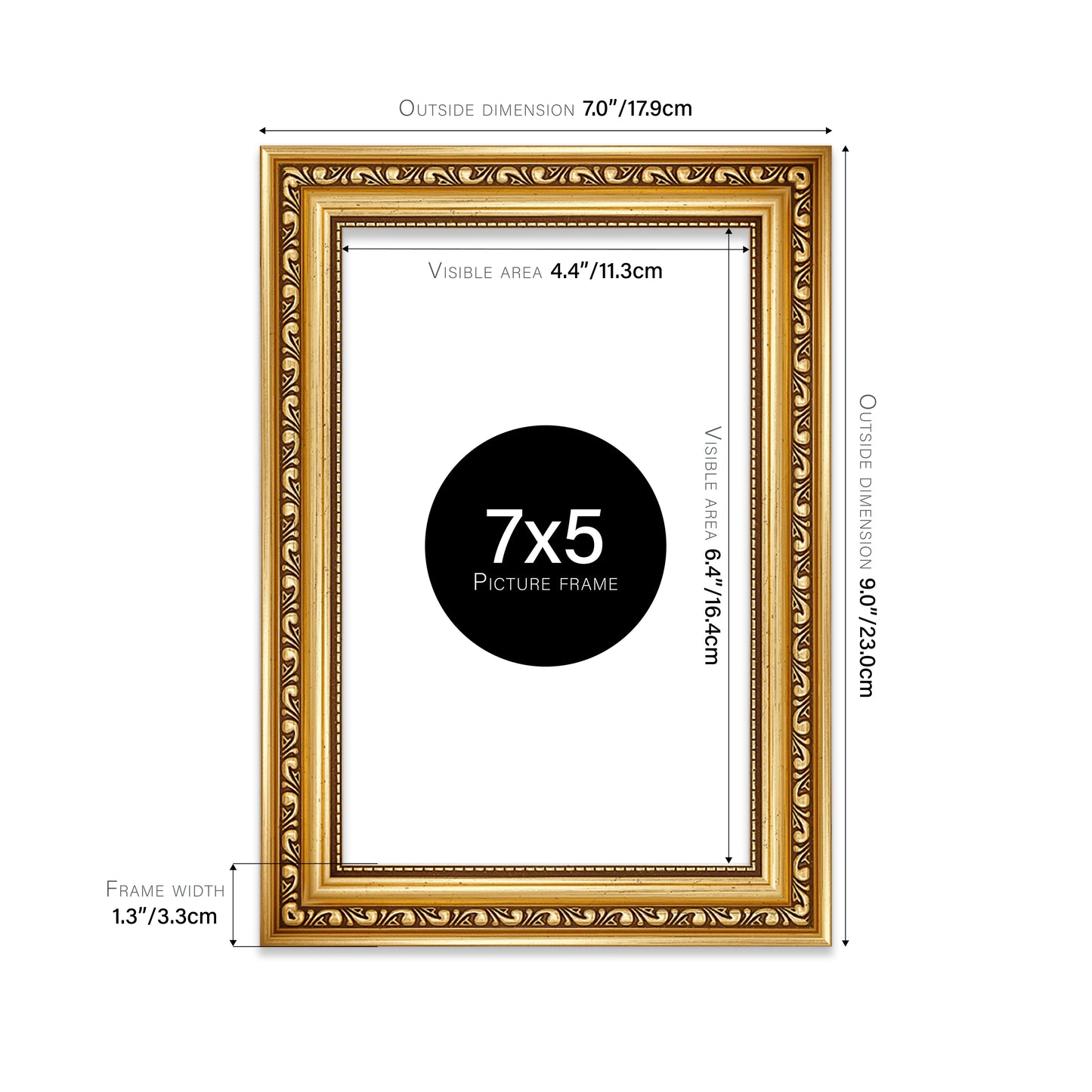 Gold Ornate Picture Frame 33mm Edge