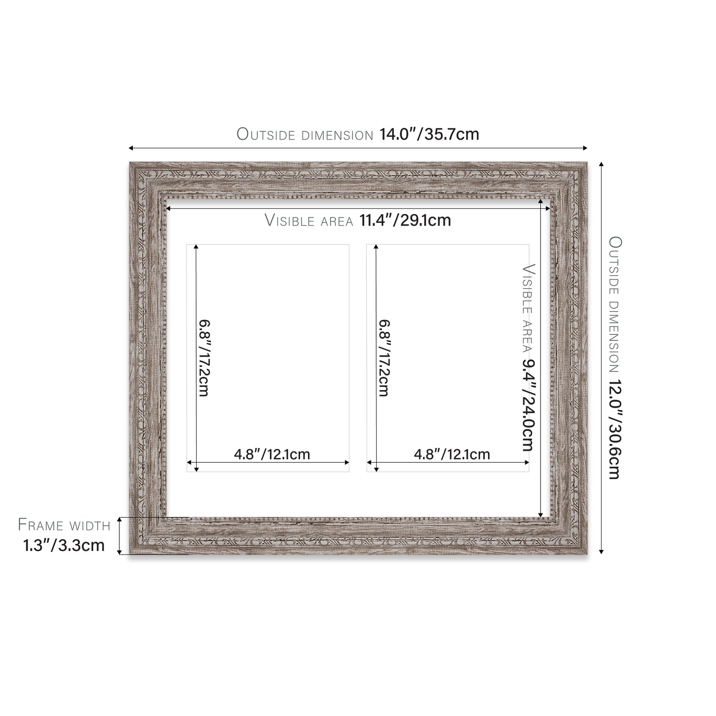 12x10 walnut wall picture frame decorative