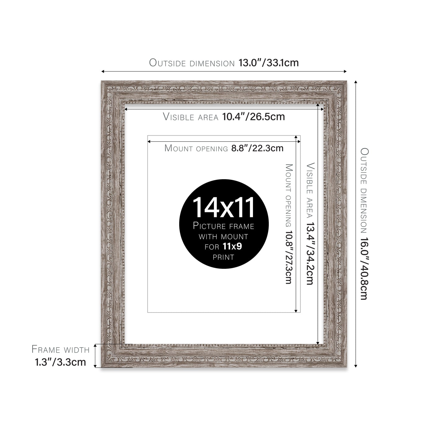 14x11 hand finished walnut frames UK wholesale