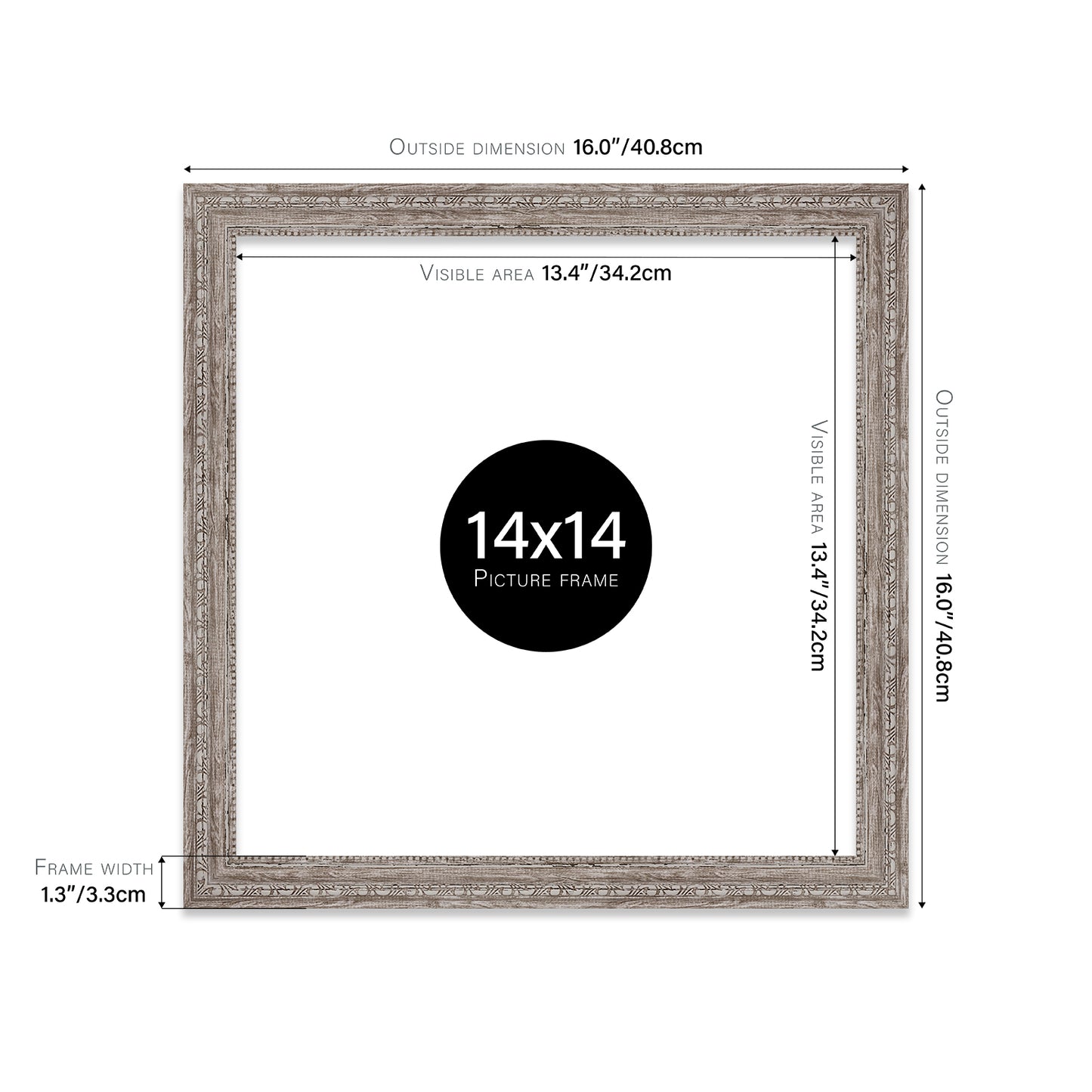 14x14 UK manufactured walnut picture frames