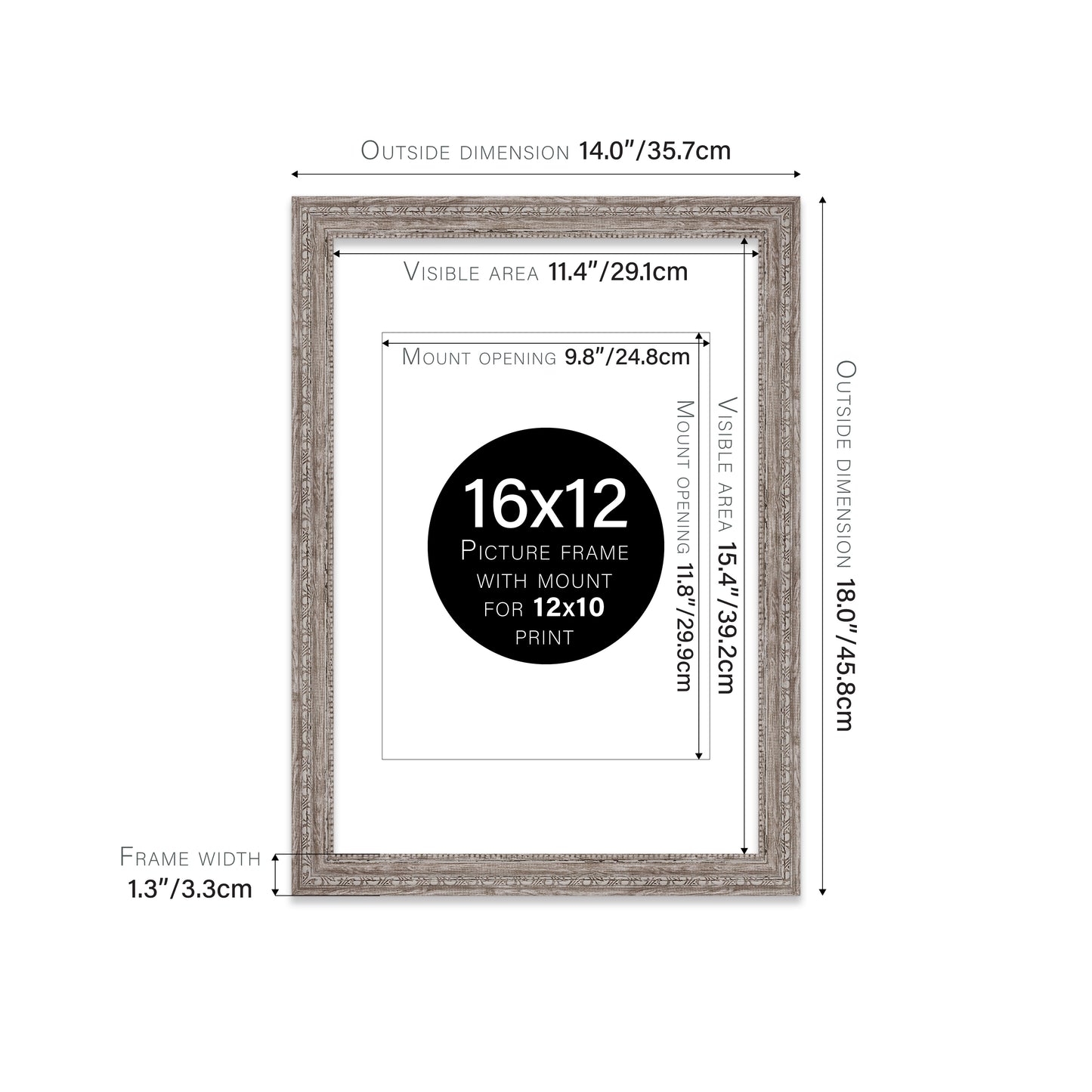 16x12 ornate wooden picture frame bulk