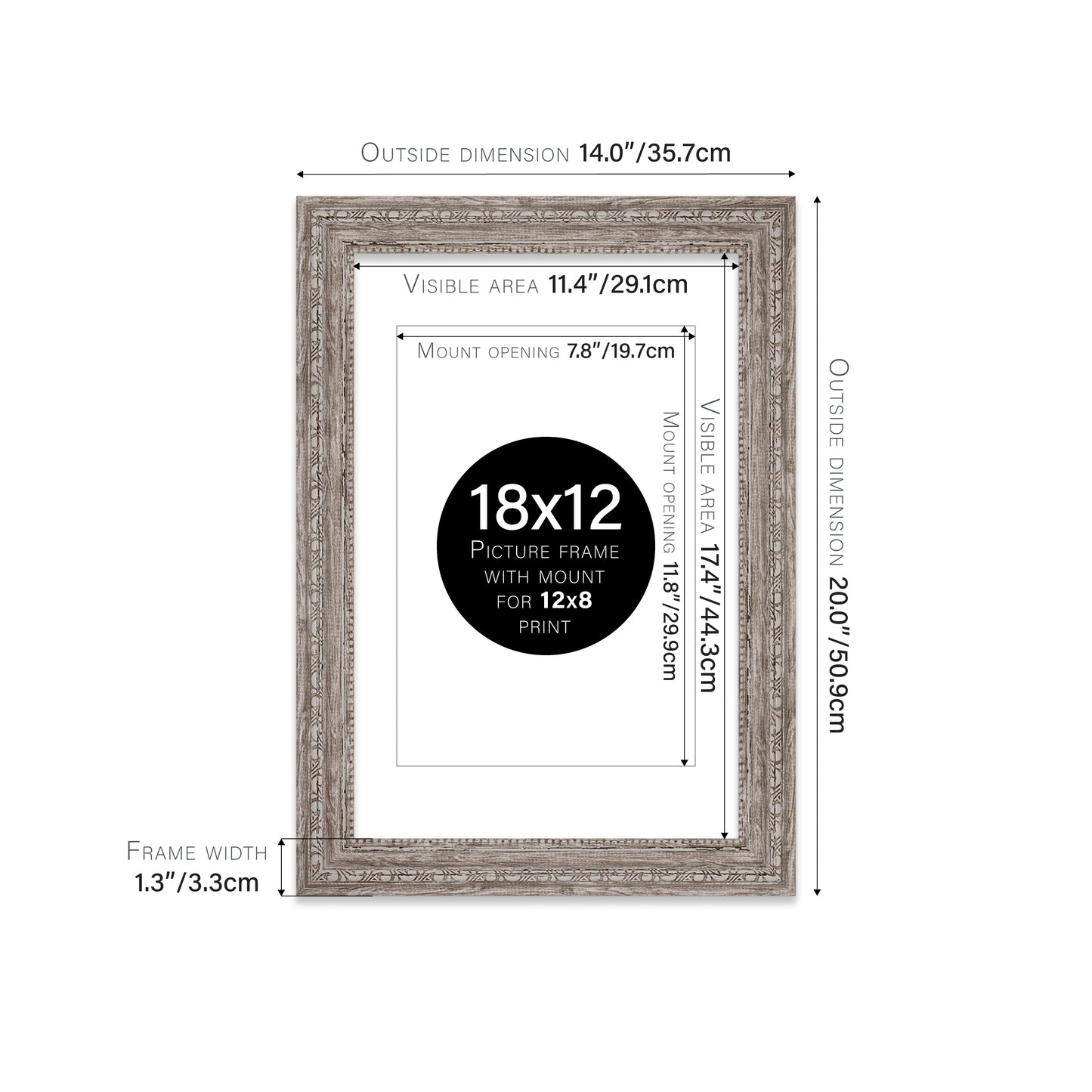 20x16 walnut wall picture frame decorative