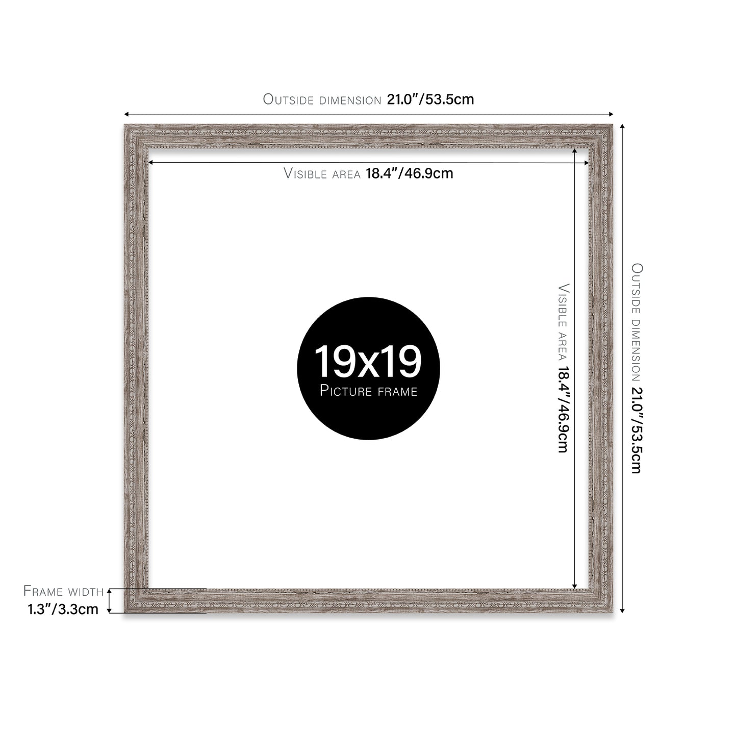 20x20 walnut wall picture frame decorative
