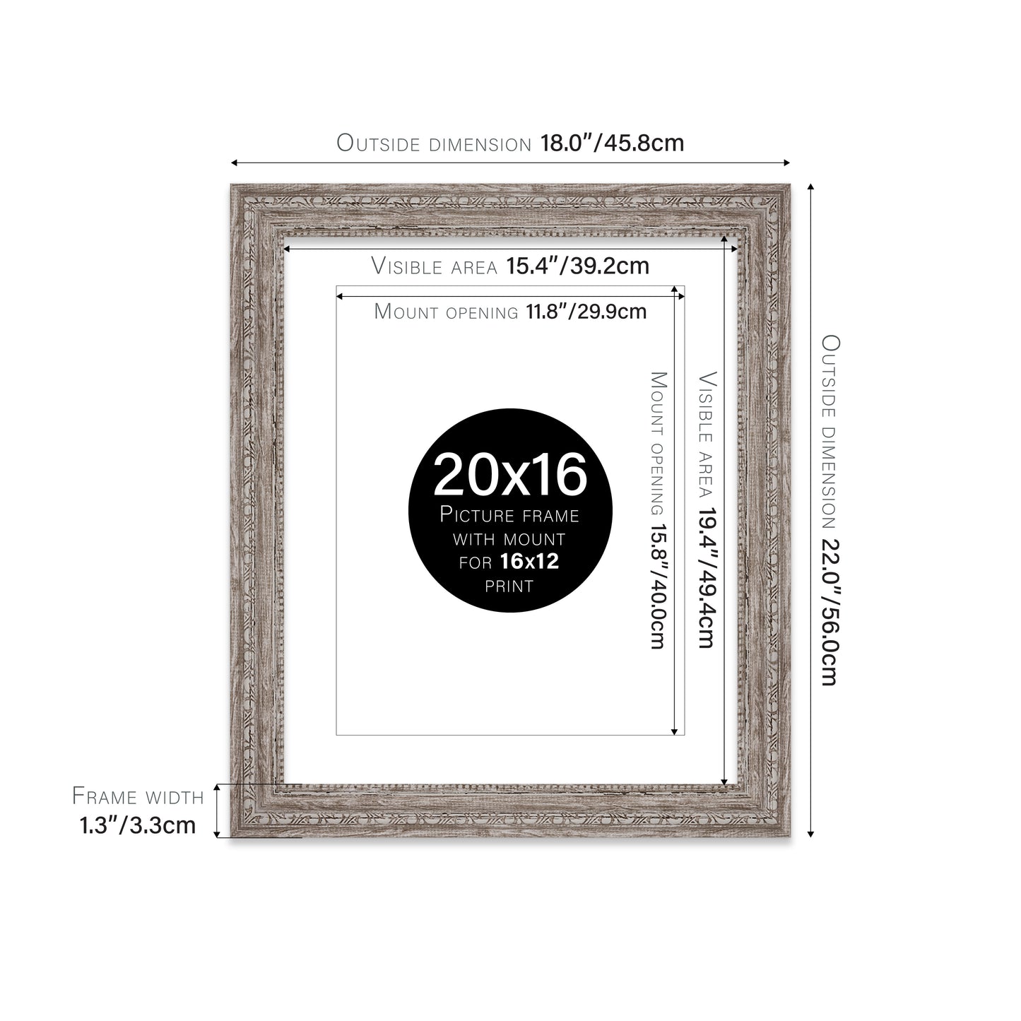 20x16 trade walnut picture frames UK made