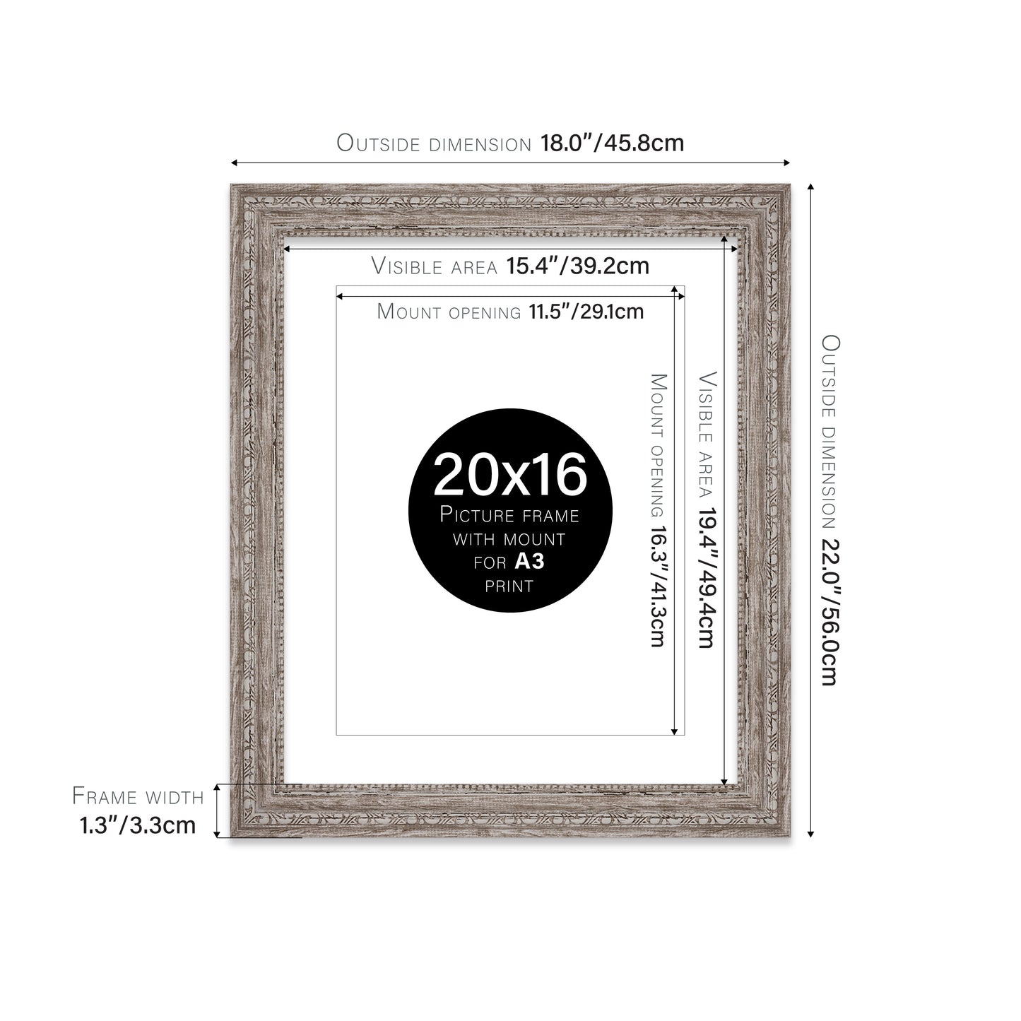4x4 UK manufactured walnut picture frames