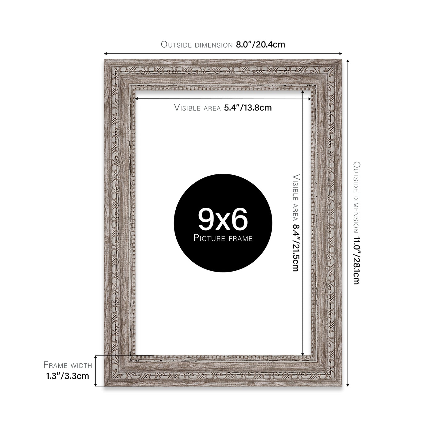 10x8 walnut ornate photo frame UK