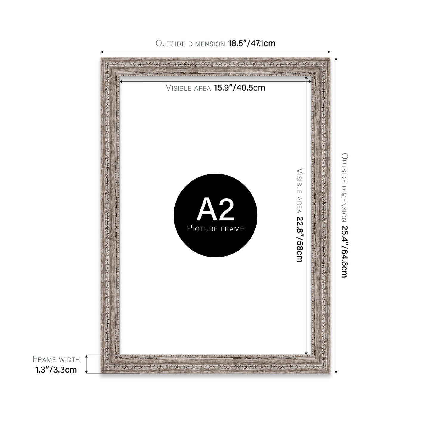 6x4 traditional ornate photo frame wood