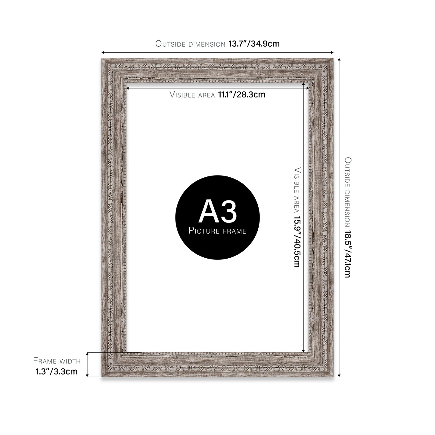 A4 ornate wooden picture frame bulk