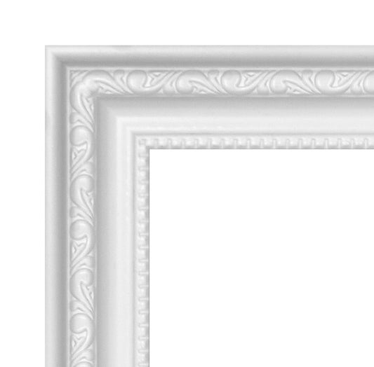 White Ornate Picture Frame 33mm Edge