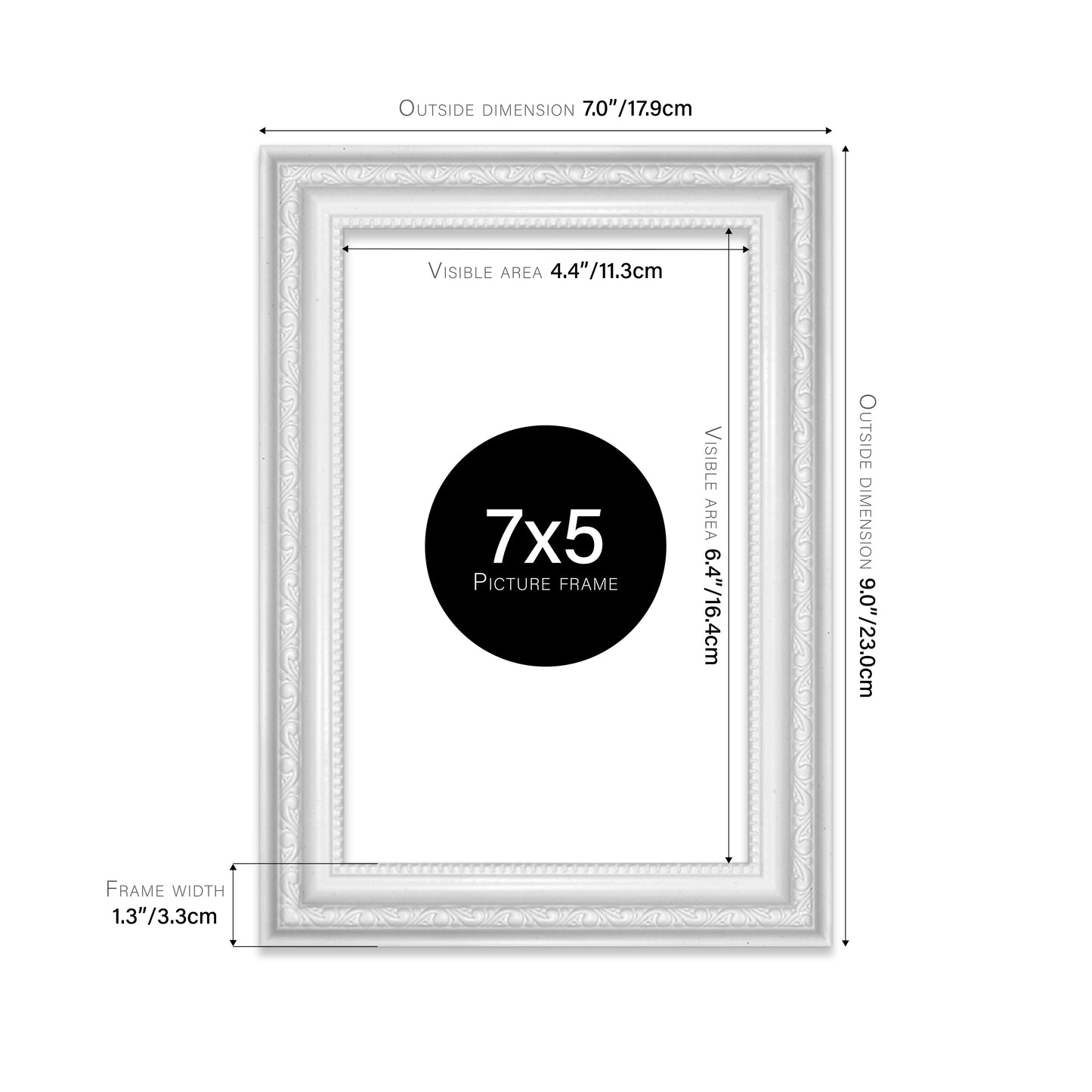 White Ornate Picture Frame 33mm Edge